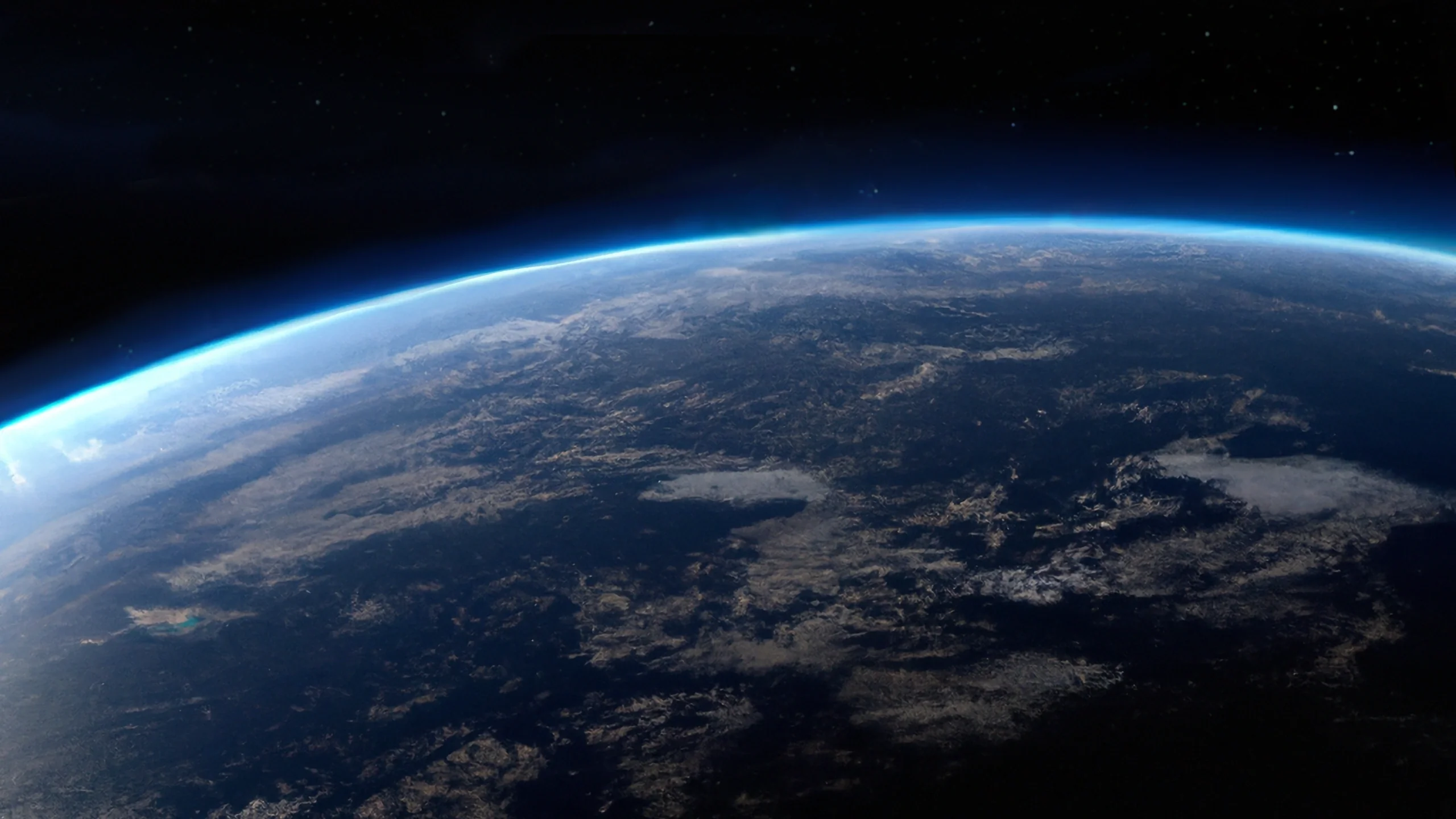 View of an Earth-like planet made mostly of water, from space.