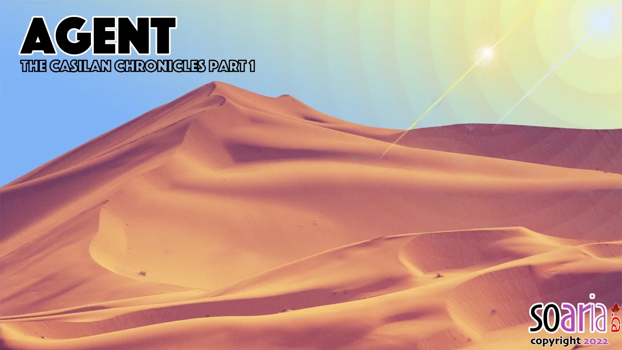 The Casilian outback deserts, with the two suns in the sky.