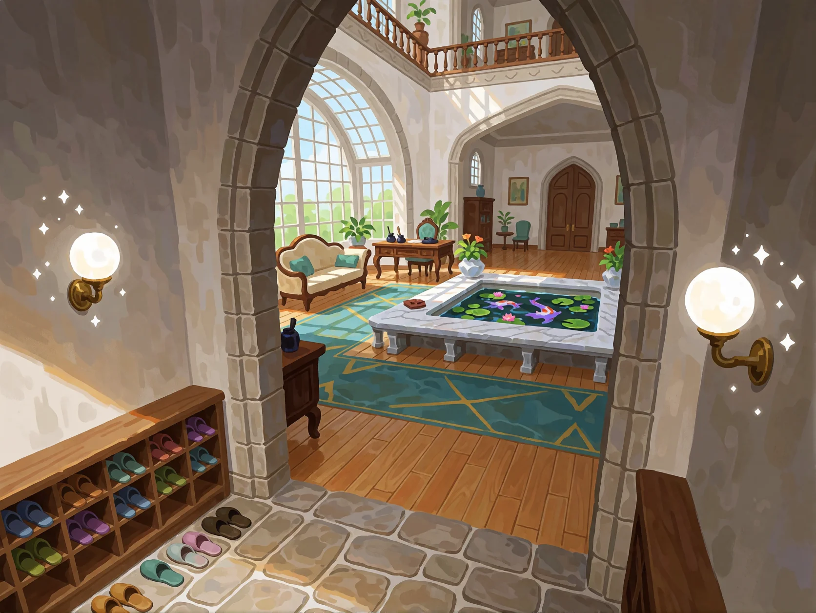 Sitting room of the guest house